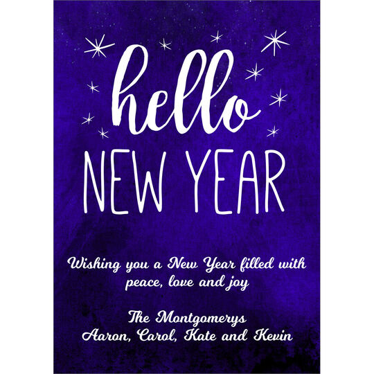 Hello New Year Flat Holiday Cards